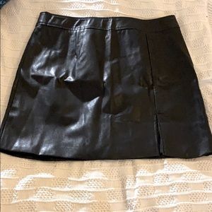 Nasty Gal Faux Leather Split Leg Mini Skirt